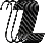 30 Pack 3.7 inch Length S Hooks Black Steel S Shaped Hooks by ESFUN