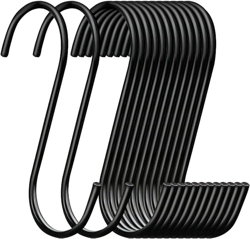 30 Pack 3.7 inch Length S Hooks Black Steel S Shaped Hooks by ESFUN