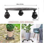 Sungmor Heavy Duty Cast Iron Plant Caddy, Indoor Outdoor Planter Holder Trolley - Image 3