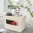 AmasSmile Storage Ottoman Folding Foot Rest Stool - Image 2