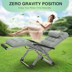 Suteck Oversized Zero Gravity Chair, 29In XL Lounge Chair w/Removable - Image 6