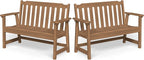 Ciokea 49" Heavy Duty Outdoor Bench Set of 2, HDPE Weatherproof Garden Bench by CIOKEA