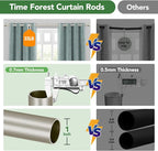 Time Forest Curtain Rods for Windows 66 to 120, 1 Inch Adjustable Heavy Duty - Image 8
