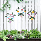 Metal Flowers Decorative Garden Stakes, 22.1 ''H Heart Shape Metal Flowers - Image 2