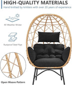 SWITTE Wicker Egg Chair Outdoor, Oversized Patio Lounge Chairs - Image 5