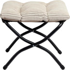 HollyHOME 15" Folding Footrest Stool, Upholstered Small Foldable Ottoman - Image 9