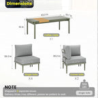 Sundale Outdoor 7 Pieces Metal Patio Furniture Set, Outdoor Sectional Sofa - Image 2