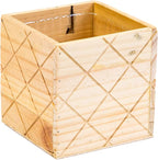 Wood Planter Box with Diamond Cross Hatch Style, 5 Inch Square, Rose Wood - Image 2