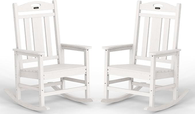Ciokea Oversized Outdoor Rocking Chairs Set of 2, 380lbs Heavy-Duty Large Patio by CIOKEA