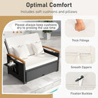 Moccha Outdoor Wicker Daybed, Patio Rattan Loveseat Sofa w/ 4-Level Adjustable - Image 3