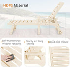 LUE BONA Outdoor Chaise Lounge, HDPS Chaise Lounger, 5 Positions Adjustable - Image 7