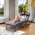 ABORON 2PK Heavy Duty Tanning Chair, 5-Gear Outdoor Folding Chaise Lounge Chair - Image 2