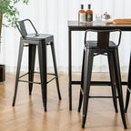 Giantex Metal Bar Stools Set of 4, Rubber Feet, Industrial Stackable Barstools - Image 9