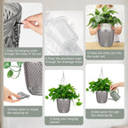 QCQHDU Self Watering Hanging Pots, 2 Pack 5.7 Inch Hanging Planters - Image 6
