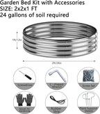 Galvanized Metal Planter Raised Garden Bed Kit - Image 2