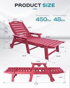 Outdoor Chaise Lounge Chair Set of 2, Patio Lounge Chairs - Image 3