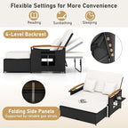 Moccha Outdoor Wicker Daybed, Patio Rattan Loveseat Sofa w/ 4-Level Adjustable - Image 2