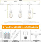 Mlambert 3 Color Outdoor LED Dimmable String Lights - Image 2