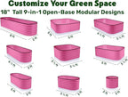 9-in-1 Galvanized Steel Raised Garden Bed // 8×2×1.5 ft Modular Planter - Image 2
