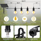 ZJOJO 100FT Solar Lights Outdoor Wateroproof, Solar String Lights - Image 2
