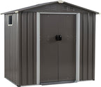Vongrasig Outdoor Storage Shed, 6 x 4 FT Outside Metal Garden Shed - Image 8