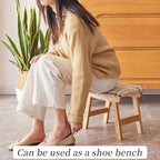 Foot Stool, Bamboo Small Sofa Foot Rest Under Desk, Extra Seating - Image 6