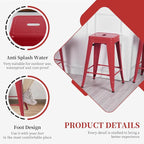 FDW Metal Bar Stools Set of 4 Counter Height Bar Stools 24 Inches Industrial - Image 7
