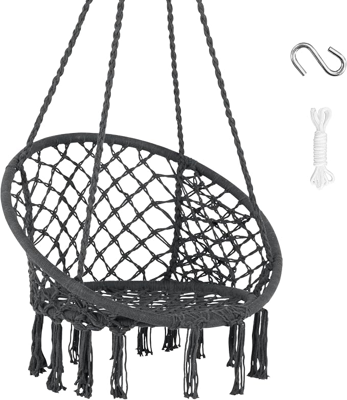 SUNCREAT Hammock Chair Hanging Macrame Swing by SUNCREAT