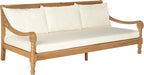 Safavieh Outdoor Collection Pasadena Brown /Taupe Acacia Wood Cushioned Daybed - Image 3