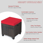 Tangkula 2 Pieces Outdoor Patio Ottoman, All Weather Rattan Wicker Ottoman Seat - Image 7