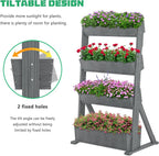 DoCred Vertical Wooden Raised Garden Bed, 4 Tier Garden Planters Freestanding - Image 3