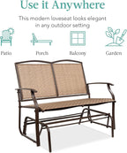 Best Choice Products 2-Person Outdoor Patio Swing Glider Steel Bench Loveseat - Image 7