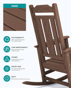 SERWALL Oversized Rocking Chair Set of 4 Outdoor, HDPE Outdoor Rocking Chair - Image 5