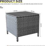 Outdoor Wicker Storage Side Table, Patio Grey PE Rattan End Table - Image 2