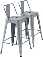 AC Pacific 24” Metal Barstool Set of 2 – Country Rustic Style by ACPacific