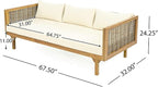 LUMISOL Patio Daybed with Rattan Armrests - Image 2