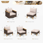 Sophia & William Half Moon Outdoor Sectional Furniture - Image 7
