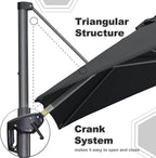 PURPLE LEAF 10' X 13' Patio Umbrella Outdoor Cantilever Rectangle Umbrella - Image 4