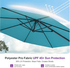 PURPLE LEAF 10 Feet Patio Umbrella Outdoor Cantilever Round Umbrella Aluminum - Image 5