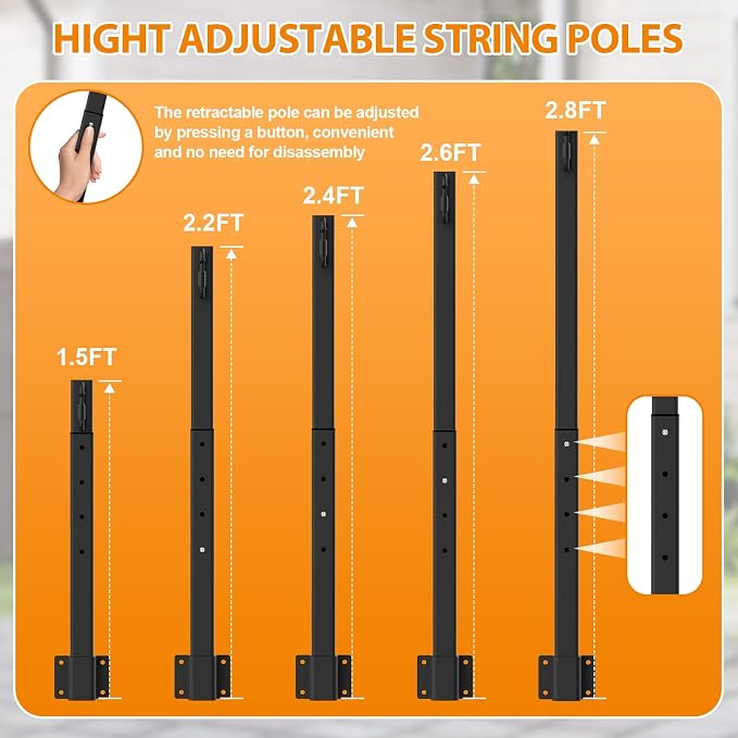 AILBTON 10 Pack 2.8Ft String Light Poles, Light Poles - Image 8