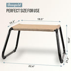 Outdoor Footstools for Patio, Backyard Patio Furniture Metal Frame Small Seat - Image 2