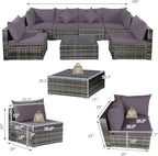 Tangkula 7 Pieces Wicker Patio Furniture Set, All-Weather Outdoor Rattan - Image 4