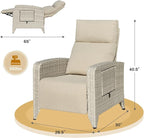 Outdoor Recliner Chairs Set of 2 Reclining Patio Chairs - Image 2