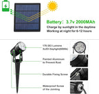 Solar Spot Lights Outdoor, 3-in-1 Garden Spotlights IP65 Waterproof 9.8ft Cable - Image 2