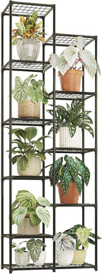 Bamworld Plant Stand Indoor Outdoor 11 Tire Tall Large Metal Plant Shelf Multi by Bamworld