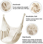 Hommtina Hammock Chair Hanging Rope Swing, Max 300 Lbs Hanging Chair - Image 2