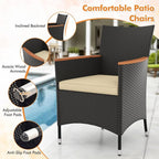 Tangkula 5 Pieces Rattan Outdoor Dining Set - Image 7