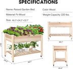 VIVOSUN Elevated Wooden Raised Garden Bed, Mobile Outdoor Planter Box - Image 3