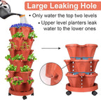 DUNCHATY Stackable Planters 6 Tier Vertical Garden Planting Tower Planters - Image 4