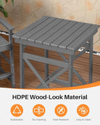 HDPE Outdoor Bar Table, All Weather HDPE Patio High Top Pub Table, Square HDPE - Image 5